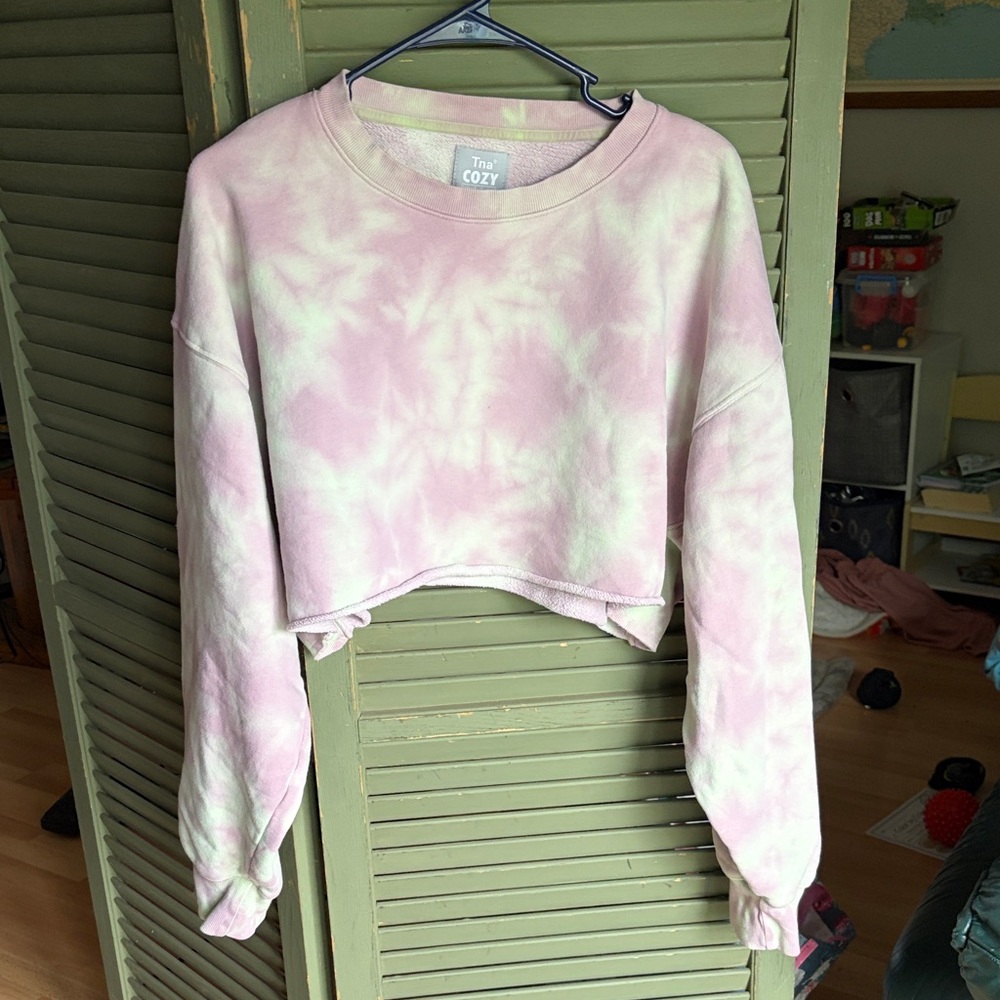 Aritzia TNA Tie-Dye Cropped Sweatshirt - SIZE 3\large